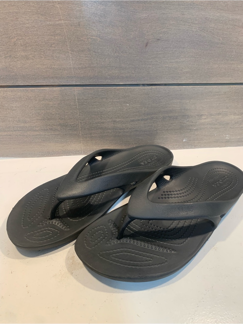 Crocs Womens Kadee II Flip Flop Thong Black Sz 10 Casual Outdoor Vacation Beach